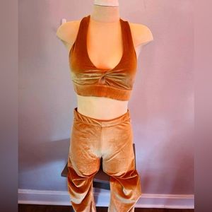 FABLETICS Velour Medium Impaxt Sports Bra In Light Honey